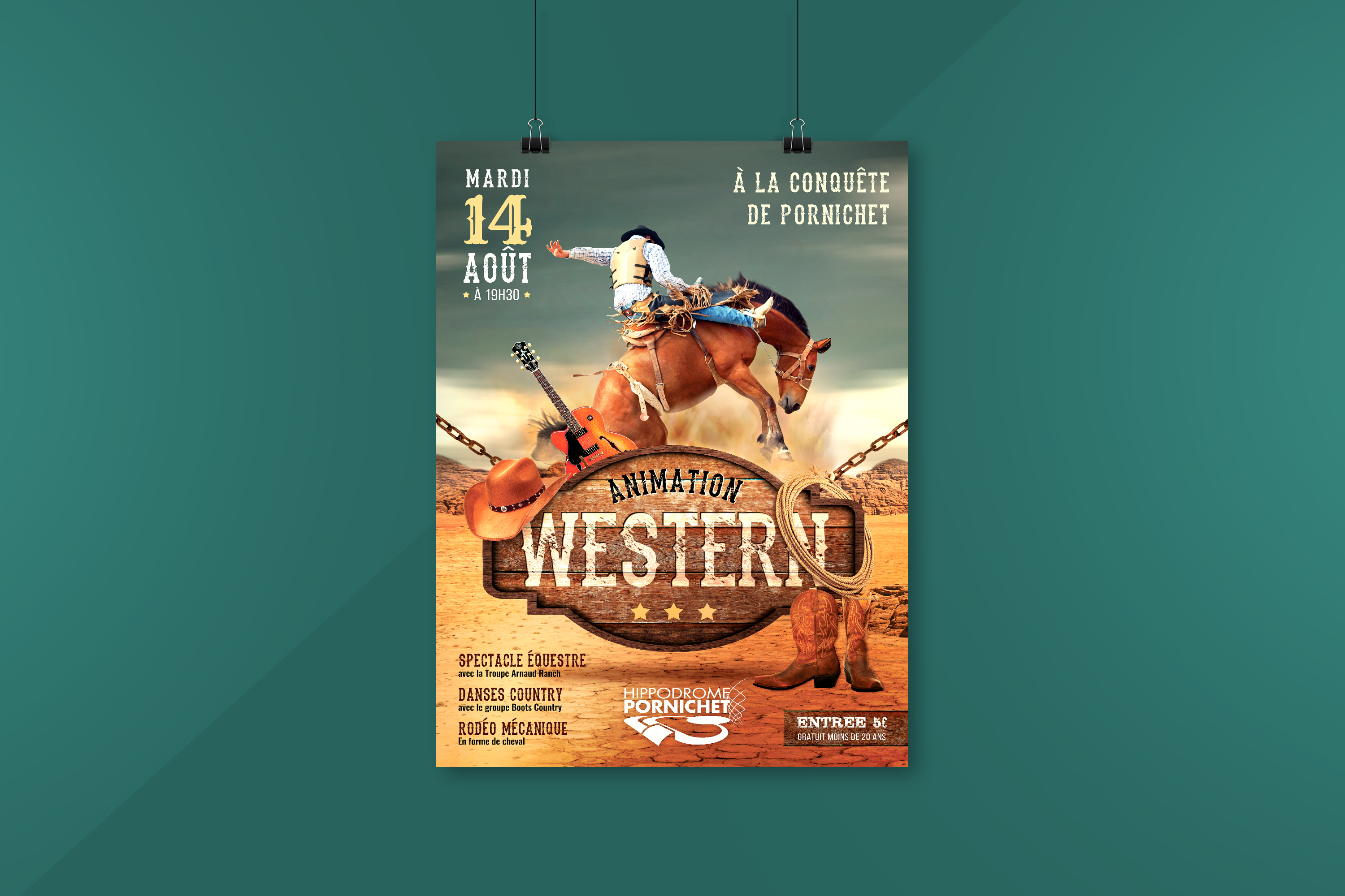 Hippodrome de Pornichet Affiche Western